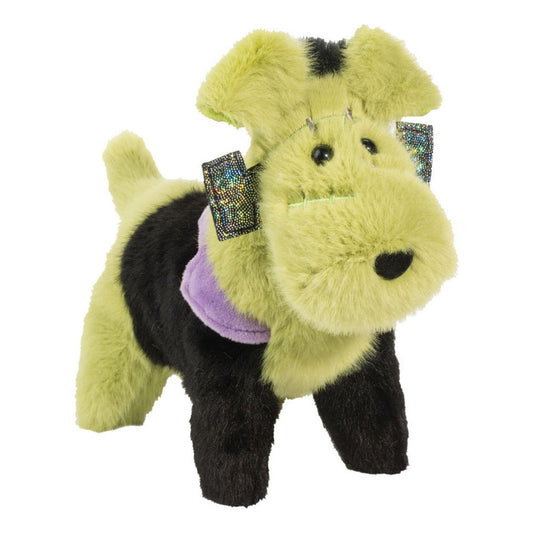 Tämä on Douglas Cuddle Toysin Frankenstein-koira. Hän seisoo neljällä jalalla, ja hänellä on pitkä, takkuinen ja hieman kiiltävä turkki. Pää, kuono, korvat, häntä ja alajalat ovat vihreät, selkä ja ylemmät jalat mustat. Päälaella on lyhyt musta raita ja vartalolla musta satulakuvio. Kuono on leveä, korvien sisäpuoli vihreä. Silmät ovat mustat ja pyöreät, nenä musta ja kolmiomainen. Kaulassa on violetti puoliympyräinen kangaskappale ja pään sivuilla kimaltavat nauhat. Ilme on utelias.