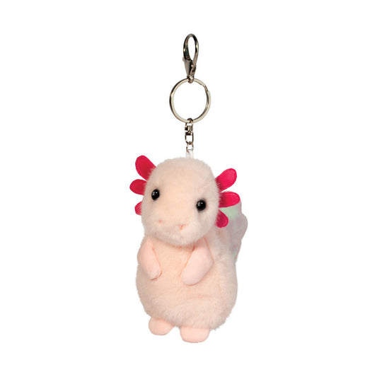Tämä on Douglas Cuddle Toysin axolotl-nalle. Hänen turkkinsa on vaaleanpinkki ja valkoinen, hyvin lyhyt, sileä ja hieman kiiltävä, ja hännässä on vaaleanvihreitä ja monivärisiä läiskiä. Kuono, masu, tassut ja tassunpohjat ovat samaa vaaleaa pinkkiä kuin vartalo. Kirkkaanpinkit ulkokidukset ovat symmetrisesti pään molemmin puolin. Silmät ovat mustat ja pyöreät, nenä vaaleanpinkki ja siinä on kaksi pientä ommeltua sierainta. Hän istuu, ja ilme on lempeä ja utelias.