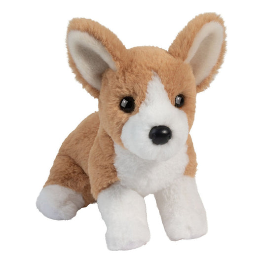 Tämä on Douglas Cuddle Toysin nalle Cheekie-corgi. Pieni koira istuu, ja hänen turkkinsa on lyhyt, sileä ja hieman kiiltävä. Pää, selkä, korvien ulkopuoli ja häntä ovat ruskeat. Valkoisia ovat kuono, kasvojen keskellä kulkeva juova, korvien sisäpuoli, rinta, masu ja kaikki neljä tassua, myös tassunpohjat. Kuono on valkoinen ja pyöreä. Silmät ovat mustat ja pyöreät, nenä musta ja soikea. Ilme on valpas ja utelias.