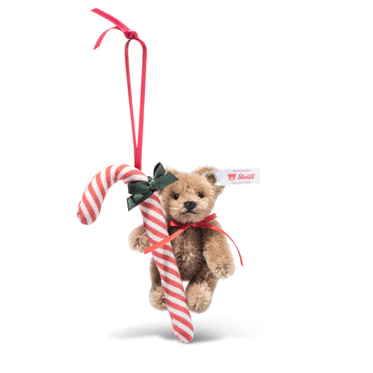 Candy Cane Teddy Ornament