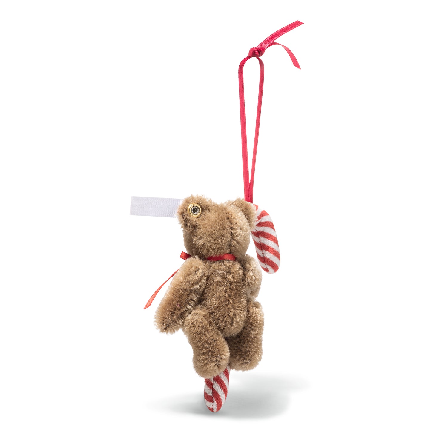 Candy Cane Teddy Ornament