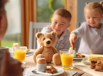 Charlie Bear joining the breakfast table